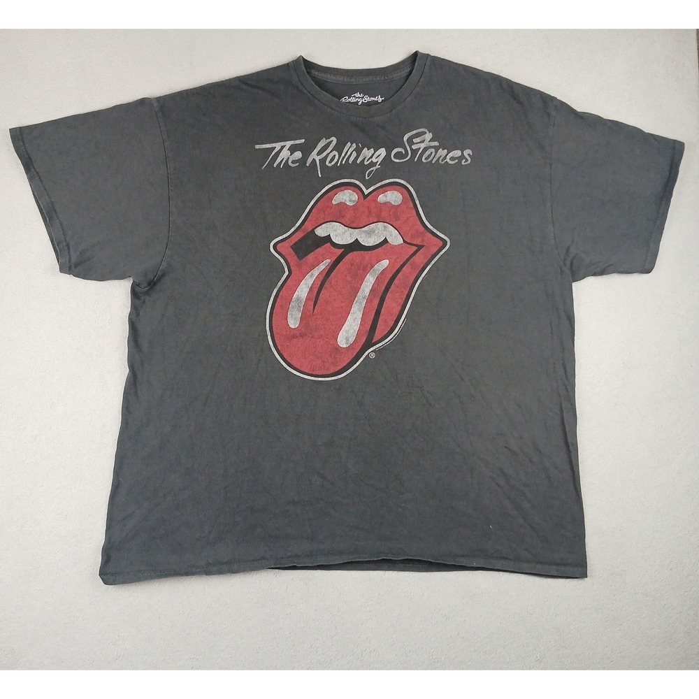 The Rolling Stones Graphic T-Shirt Mens XXL Classic Tongue Logo Gray 2022